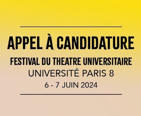 Appel à candidature - Festival du Théâtre Universitaire 2024